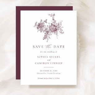 Invitación Elegante matrimonio floral con esclavos salva la f