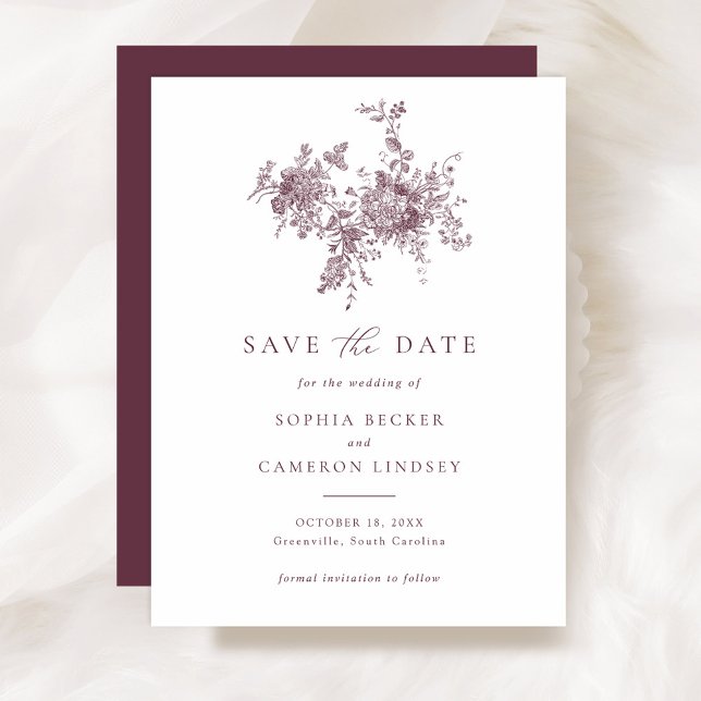 Invitación Elegante matrimonio floral con esclavos salva la f (Subido por el creador)