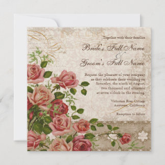 Invitación Elegante matrimonio formal invita a la cosecha Ros