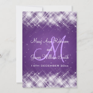 Invitación Elegante matrimonio glamuroso provoca morado