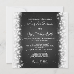 Invitación Elegante matrimonio mágico negro