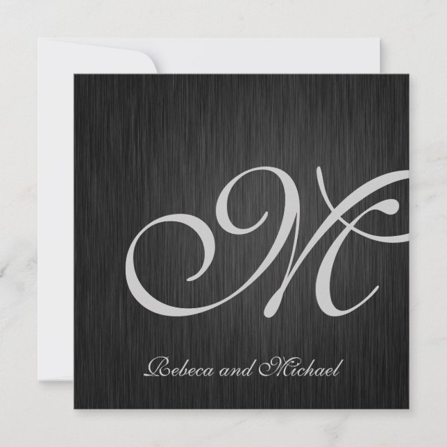 Invitación Elegante matrimonio monograma invita (Anverso)