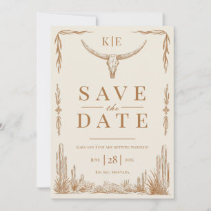 Invitación Elegante matrimonio occidental rústico salva la fe