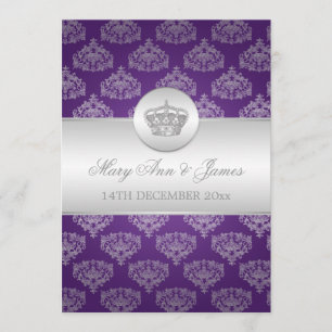 Invitación Elegante matrimonio real morado