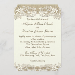 Invitación Elegante matrimonio rural
