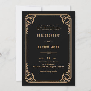 Invitación Elegante matrimonio rural
