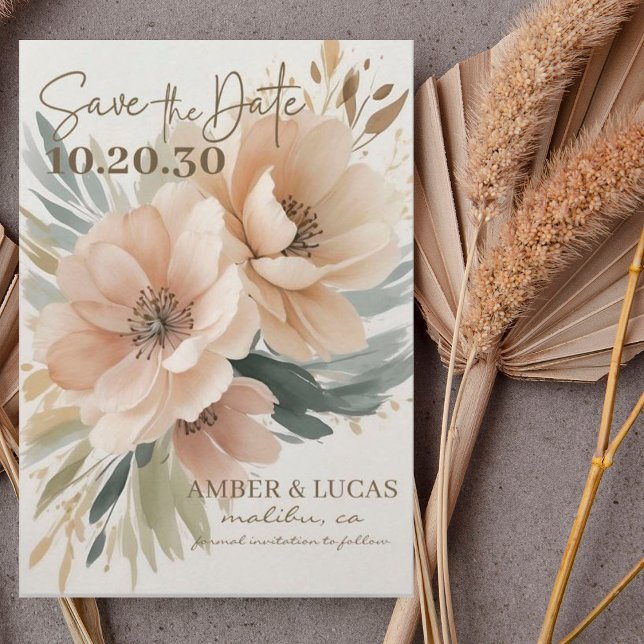 Invitación Elegante matrimonio rústico de boho floral salva l (Subido por el creador)