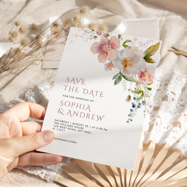 Invitación Elegante matrimonio rustico de flores silvestres s (Subido por el creador)