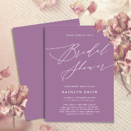 Invitación Elegante Mauve Elegant Script Moderno Ducha Bridal