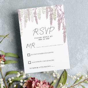 Invitación Elegante mauve menta rosa verde de la boda floral 