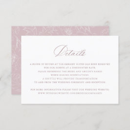 Invitación Elegante Mauve Rubor Script Boda Detalles Insertar