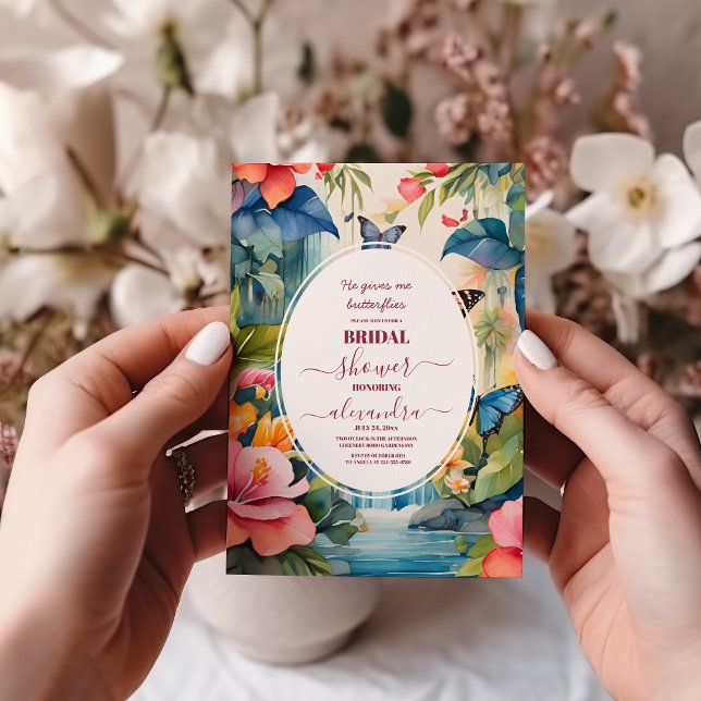 Invitación Elegante Me Da Mariposas Ducha Bridal (Subido por el creador)