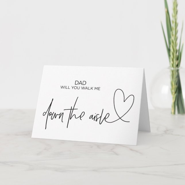 Invitación Elegante ¿Me vas a caminar por el Boda Aisle? (Anverso)