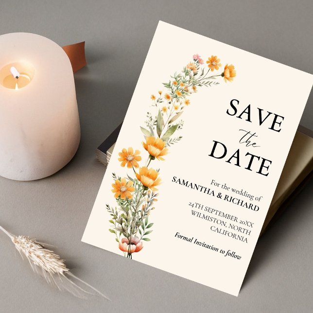 Invitación Elegante Meadow La Boda De Flores Silvestres Salva (Subido por el creador)