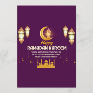 Invitación Elegante Media Luna de Oro Feliz Ramadan Mubarak