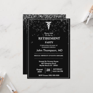 Invitación Elegante Médica Retirada Fiesta de luces de cadena