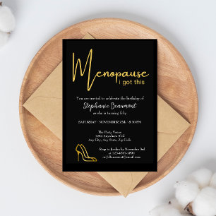 Invitación Elegante Menopausia de Oro Que Recibí Este 50 Cump