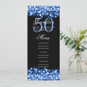 Invitación Elegante menú 50 cumpleaños fiesta luces de la mar
