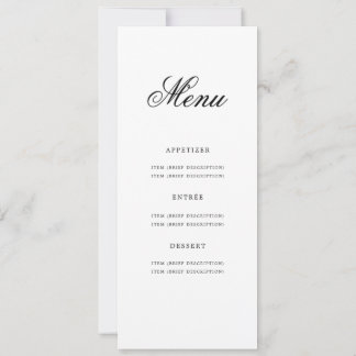 Invitación Elegante menú 50 cumpleaños Silver