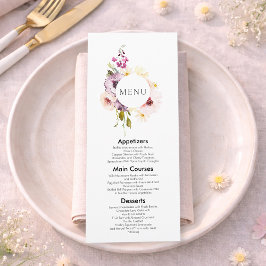 Invitación Elegante menú Boda floral