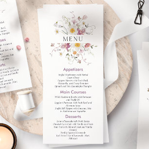 Invitación Elegante menú Boda floral