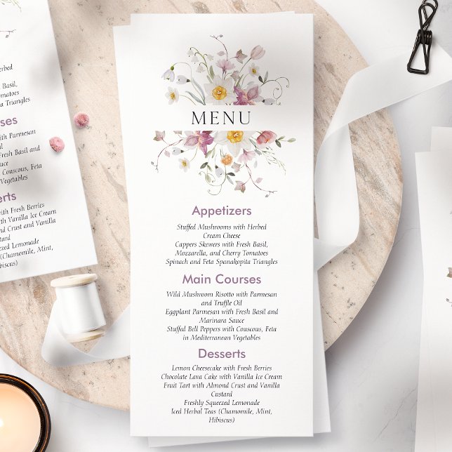 Invitación Elegante menú Boda floral (Subido por el creador)