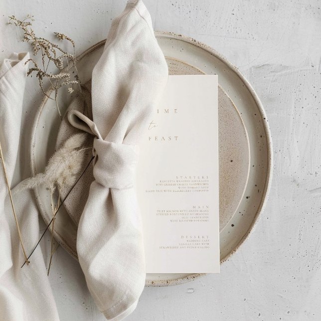 Invitación Elegante menú Boda Minimalista moderno (Elegant Modern Minimalist Wedding Flat Menu)