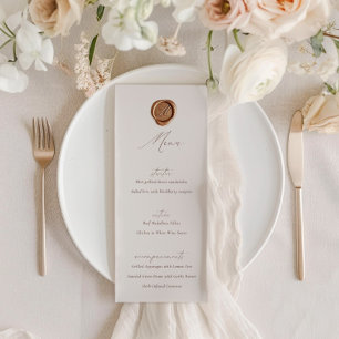 Invitación Elegante menú Boda moderno de caligrafía marfil