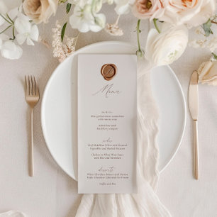 Invitación Elegante menú Boda moderno de caligrafía marfil