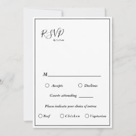 Invitación Elegante menú Boda moderno Elección carta RSVP 5x7