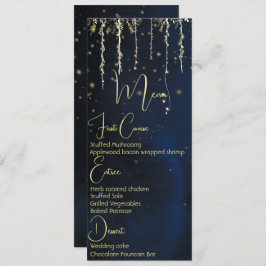 Invitación Elegante menú Boda nocturno