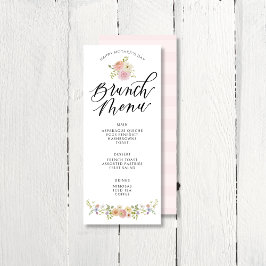 Invitación Elegante menú de brunch del día de la madre floral