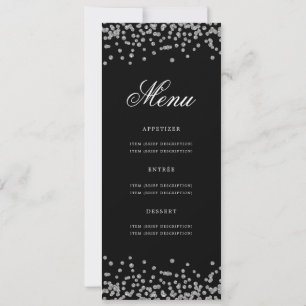 Invitación Elegante menú de cumpleaños número 60 Confetti neg