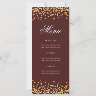 Invitación Elegante menú de cumpleaños número 60 Dorado Burgu