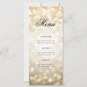 Invitación Elegante menú de Fiesta de Cumpleaños 60 Bokeh de