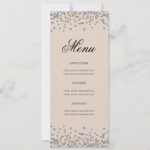 Invitación Elegante menú de Fiesta de Cumpleaños 60 Plata Cha