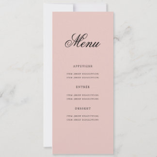 Invitación Elegante menú de fiesta de cumpleaños 60 Rubor Pin