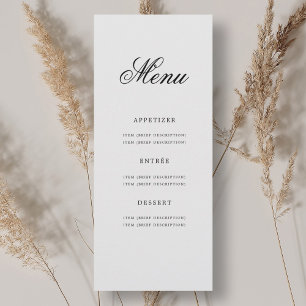 Invitación Elegante menú de fiesta de cumpleaños 70 Plata