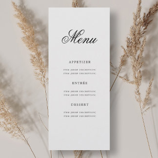Invitación Elegante menú de fiesta de cumpleaños 70 Plata