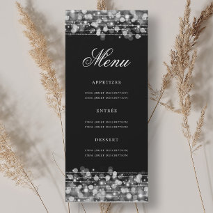 Invitación Elegante menú de fiesta de cumpleaños 70 Plata