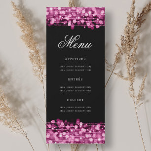 Invitación Elegante menú de fiesta de cumpleaños 70, rosa cal