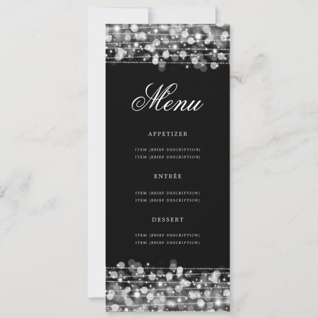 Invitación Elegante menú de fiesta de cumpleaños número 60 Pl (Reverso)