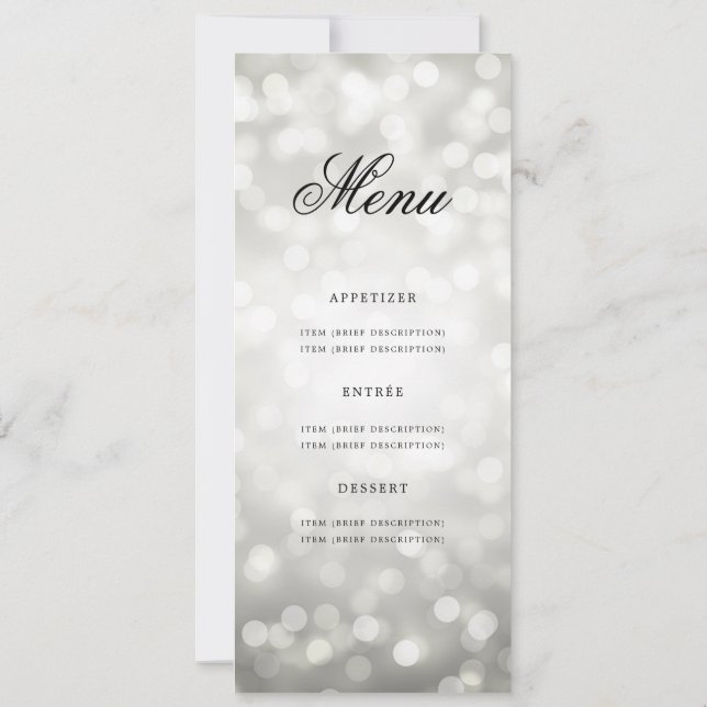 Invitación Elegante menú de fiesta de cumpleaños número 60 Si (Reverso)