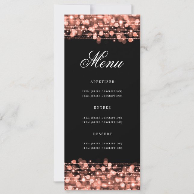 Invitación Elegante menú de la 60ª fiesta de cumpleaños Rosa  (Reverso)