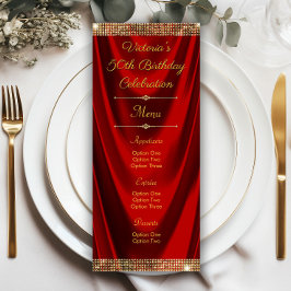 Invitación Elegante menú de la Fiesta de Aniversario del Oro