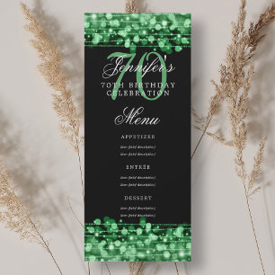 Invitación Elegante menú de la fiesta de cumpleaños número 70