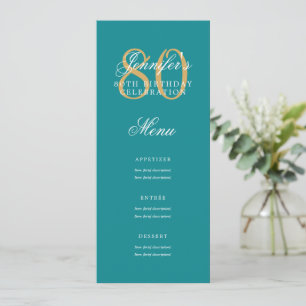 Invitación Elegante menú de la fiesta de cumpleaños número 80
