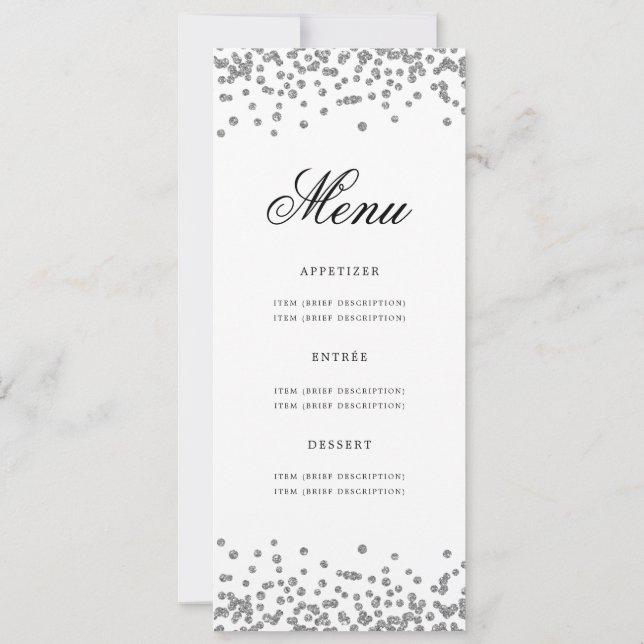 Invitación Elegante menú de la fiesta de cumpleaños número 80 (Reverso)