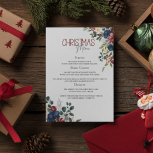 Invitación Elegante menú de Navidades acuáticos