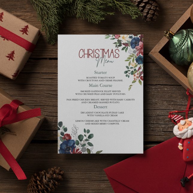 Invitación Elegante menú de Navidades acuáticos (Subido por el creador)